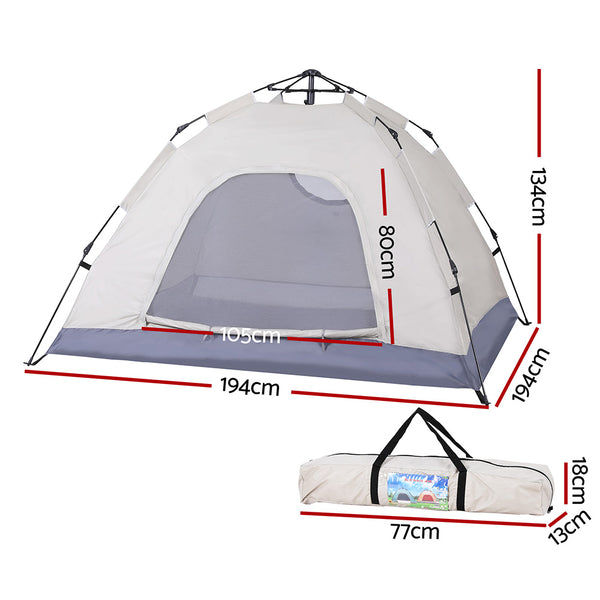 Weisshorn Camping Tent Instant Tent Pop up 2 Person Outdoor Hiking Tents Hiking Beige Awezingly