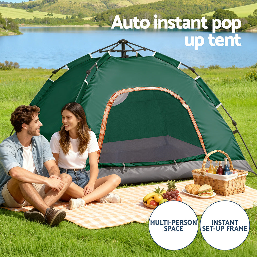 Weisshorn Camping Tent Instant Tent Pop up 2 Person Outdoor Hiking Tents Hiking Green Awezingly