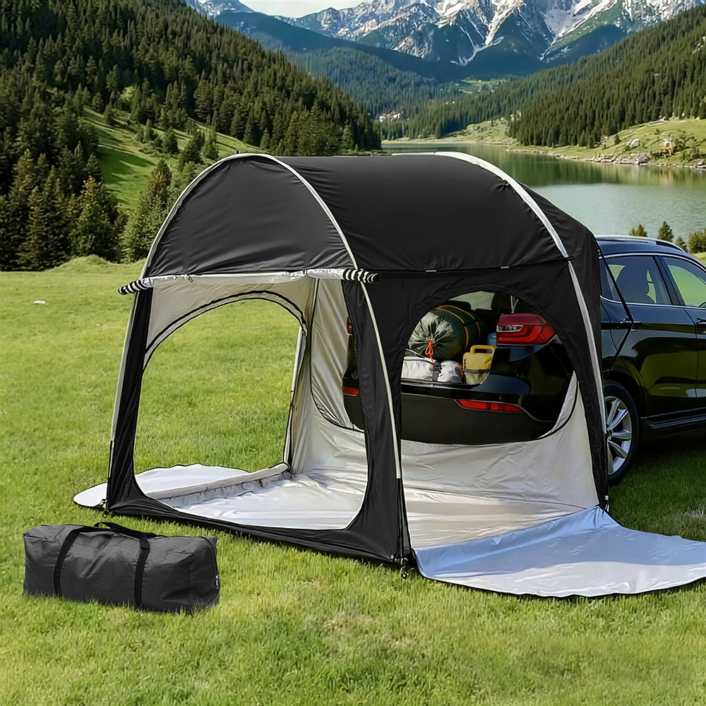Weisshorn Camping Tent Car SUV Rear Hatchback Tents Canopy Portable Outdoor Family Black Awezingly