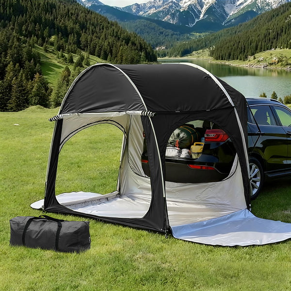 Weisshorn Camping Tent Car SUV Rear Hatchback Tents Canopy Portable Outdoor Family Black Awezingly