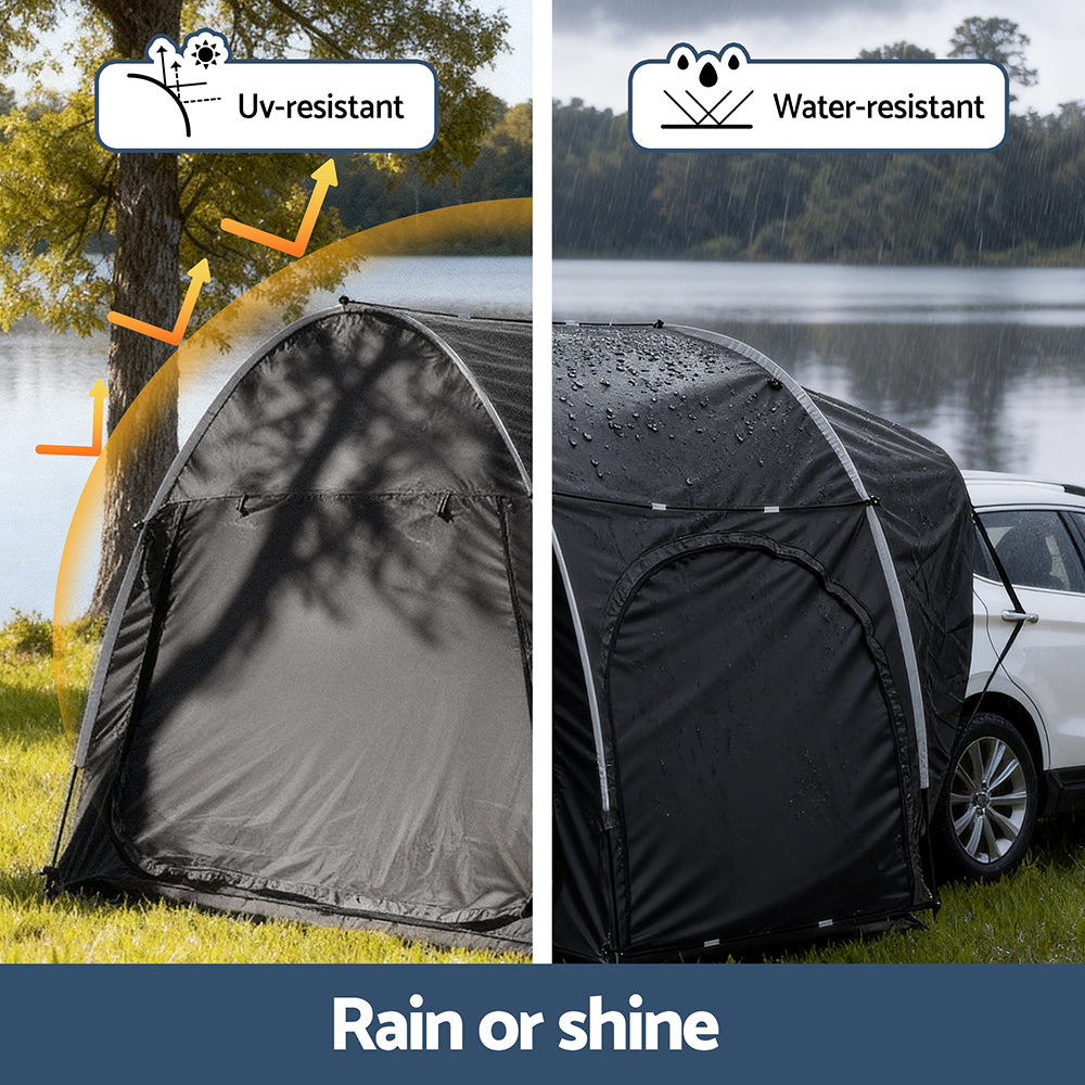 Weisshorn Camping Tent Car SUV Rear Hatchback Tents Canopy Portable Outdoor Family Black Awezingly