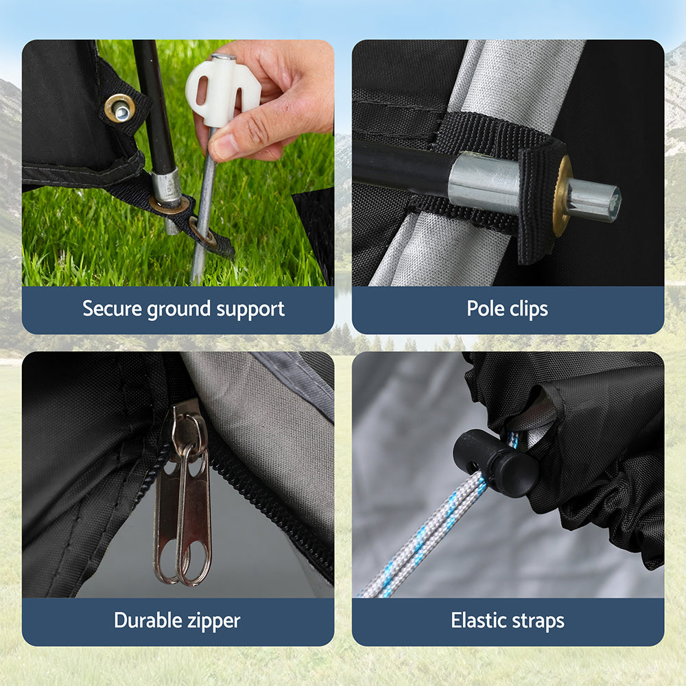 Weisshorn Camping Tent Car SUV Rear Hatchback Tents Canopy Portable Outdoor Family Black Awezingly