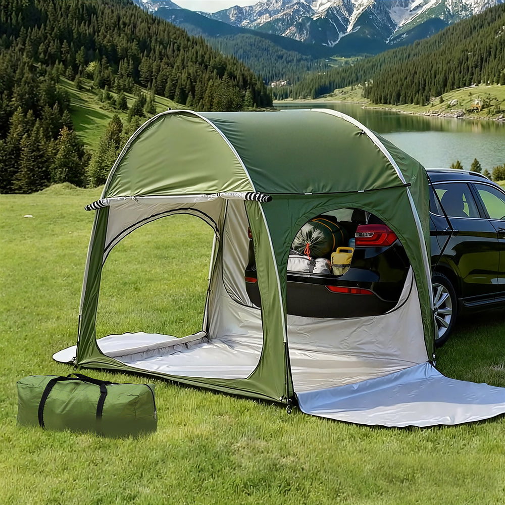 Weisshorn Camping Tent Car SUV Rear Hatchback Tents Canopy Portable Outdoor Family green Awezingly