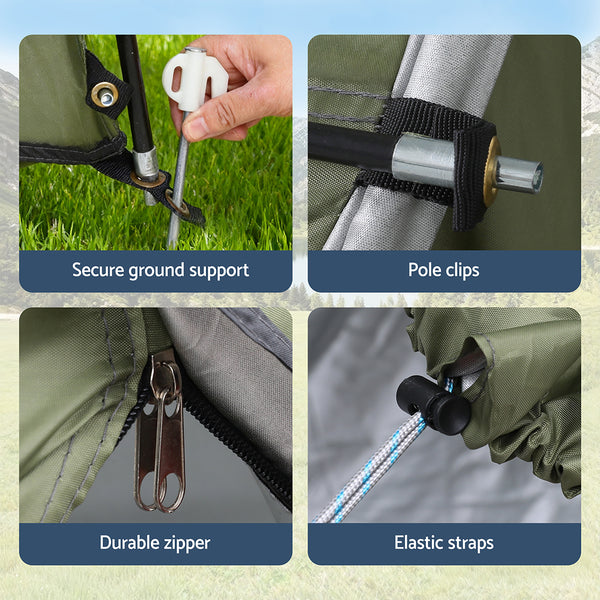 Weisshorn Camping Tent Car SUV Rear Hatchback Tents Canopy Portable Outdoor Family green Awezingly