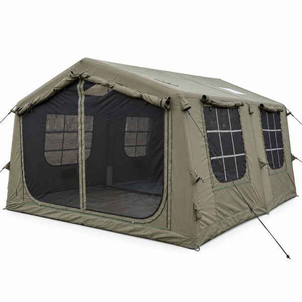 Weisshorn Inflatable Cabin Camping Tent Olive Green Mesh Entry 520x360cm Awezingly