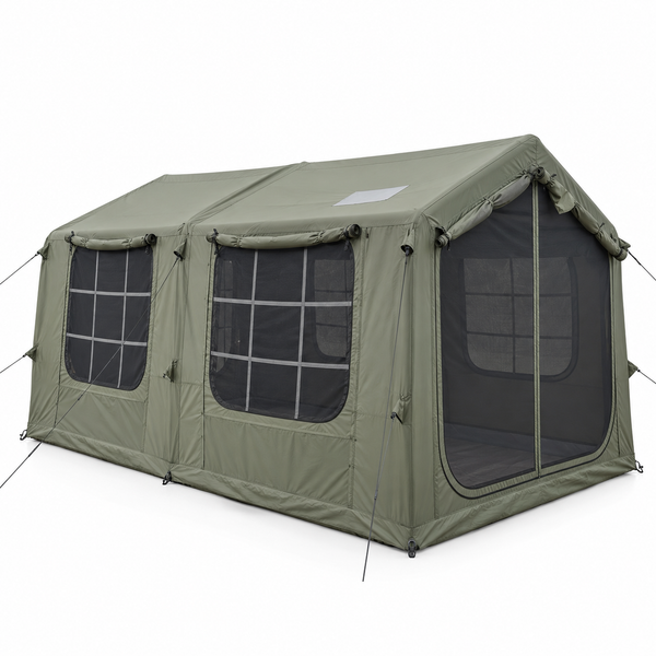 Weisshorn Inflatable Cabin Camping Tent Olive Green Mesh Entry 520x360cm Awezingly