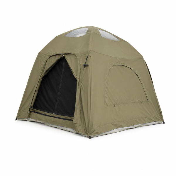 Weisshorn 4 Person Inflatable Camping Tent TC Canvas Sun Shade Rain-Ready Awezingly