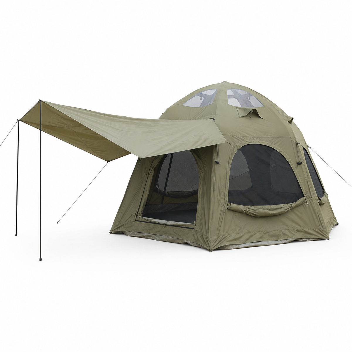 Weisshorn 4 Person Inflatable Camping Tent TC Canvas Sun Shade Rain-Ready Awezingly