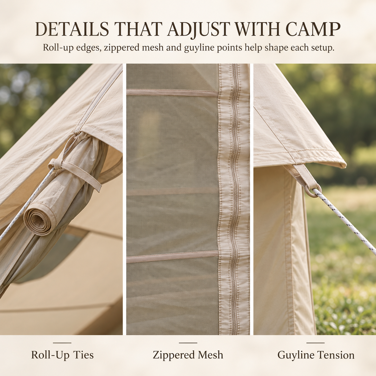 Weisshorn Inflatable A-Frame Camping Tent Large Outdoor Glamping Beige Awezingly