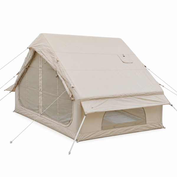 Weisshorn Inflatable A-Frame Camping Tent Large Outdoor Glamping Beige Awezingly