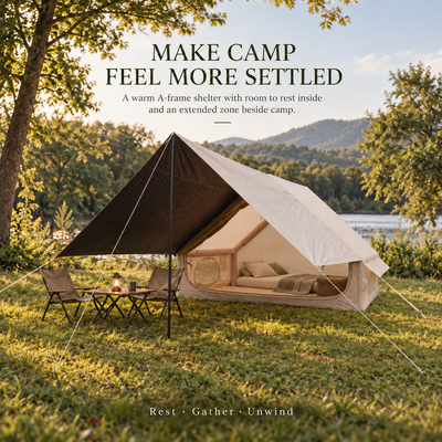 Weisshorn Inflatable A-Frame Tent with Extended Side Awning, Basecamp