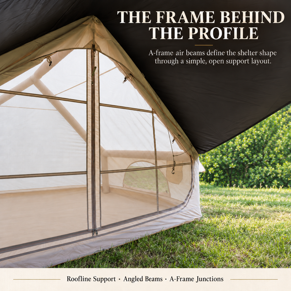 Weisshorn Inflatable A-Frame Tent with Extended Side Awning, Basecamp Awezingly