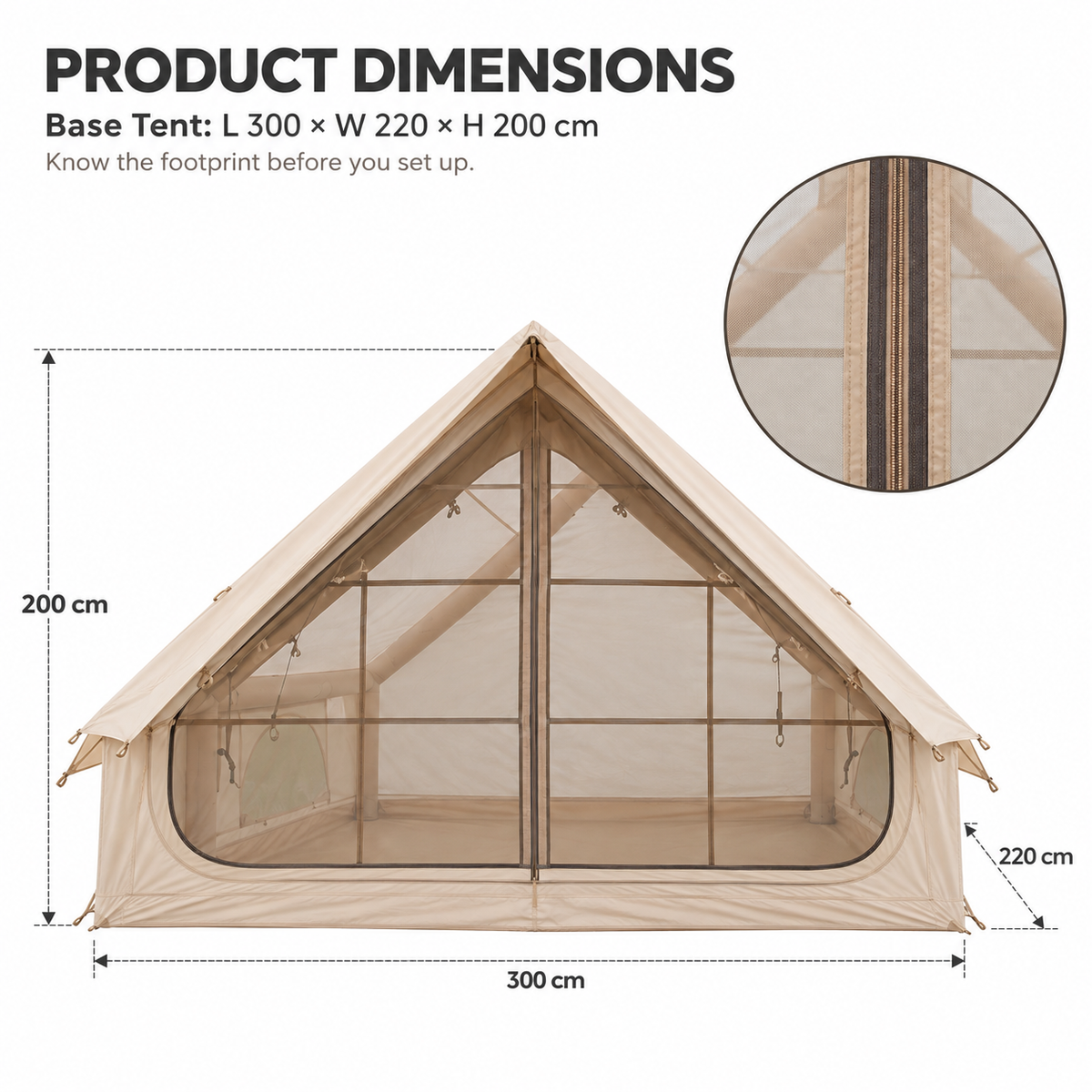 Weisshorn Inflatable A-Frame Tent with Extended Side Awning, Basecamp Awezingly