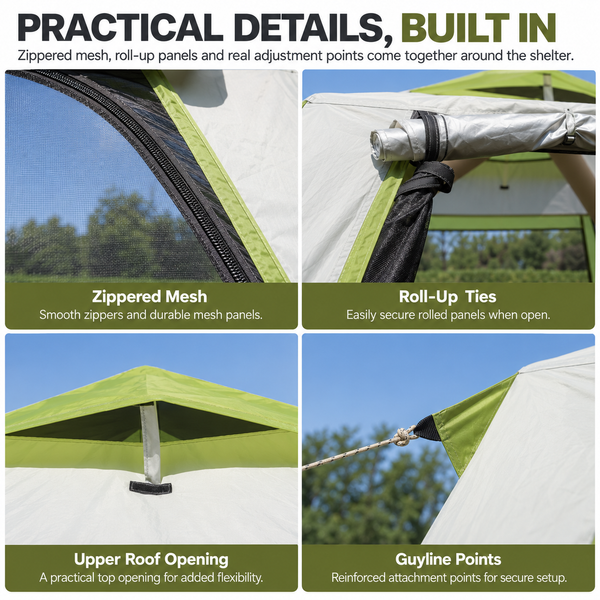 Weisshorn Inflatable Mesh Gazebo Tent, Air-Frame with Extendable Canopy Awezingly