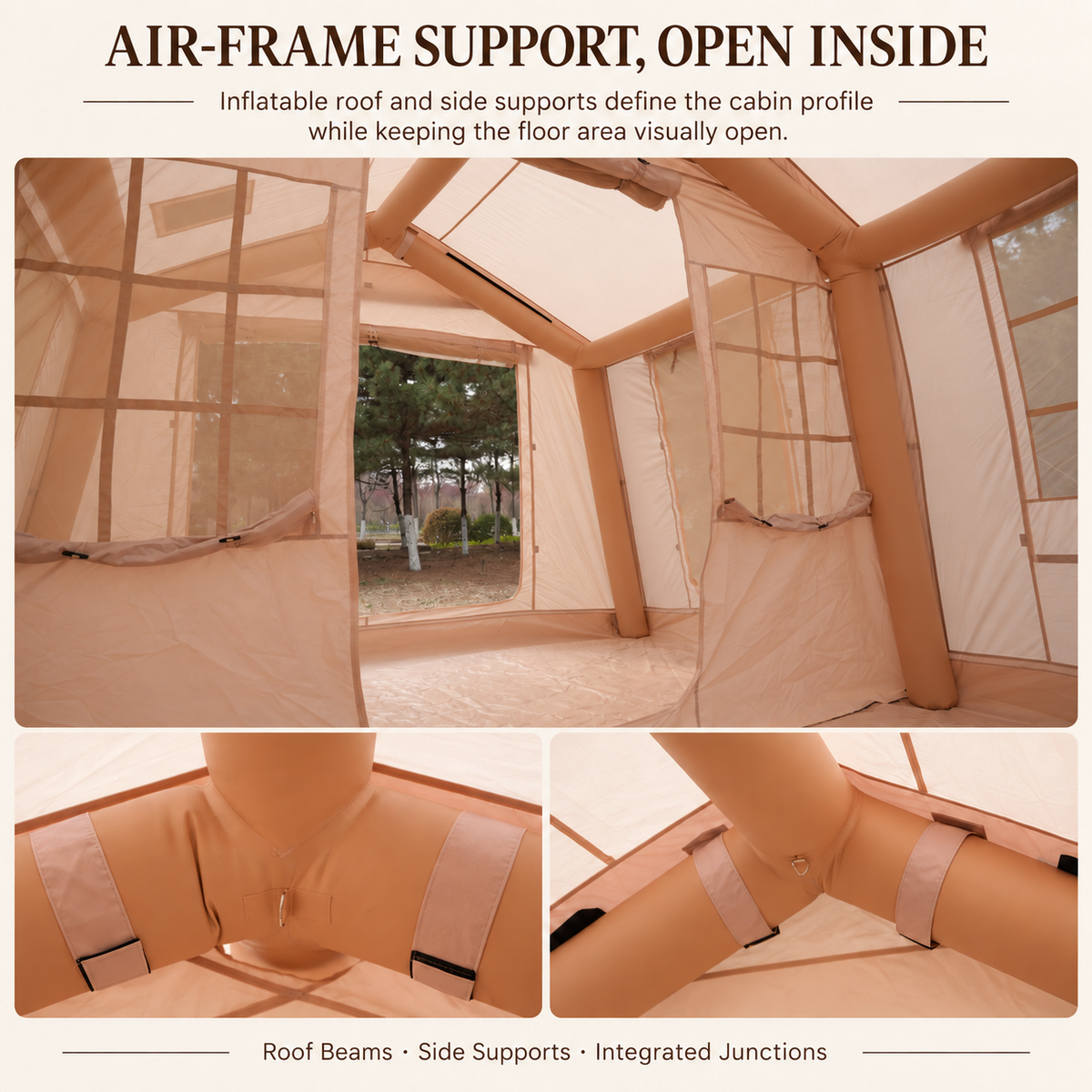 Weisshorn Inflatable Cabin Tent 300x400cm Side Awning Roof Skylight Awezingly