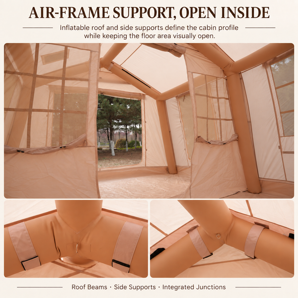 Weisshorn Inflatable Cabin Tent 300x400cm Side Awning Roof Skylight Awezingly