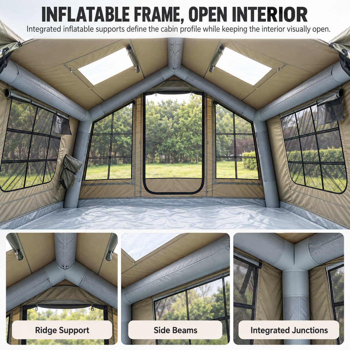 Weisshorn Inflatable Camping Tent Cabin Style with Skylight Mesh 300x265cm Awezingly
