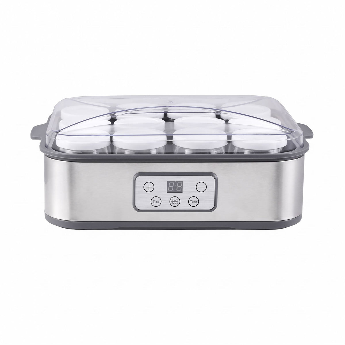 Devanti Yoghurt Maker Machine with 12x180ml Glass Cups Temp Control Grey Awezingly