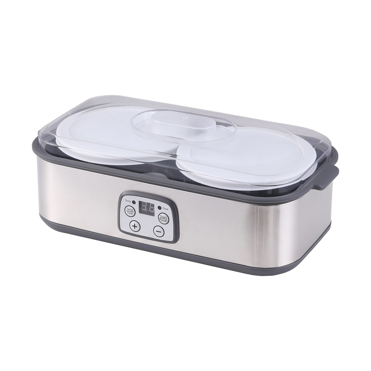 Devanti Greek Yoghurt Maker Machine 2x960ml Large Tubs Temp Control Grey Awezingly