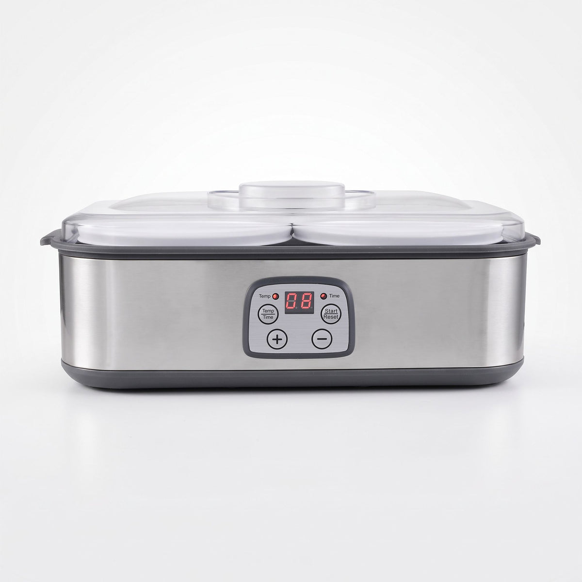 Devanti Greek Yoghurt Maker Machine 2x960ml Large Tubs Temp Control Grey Awezingly
