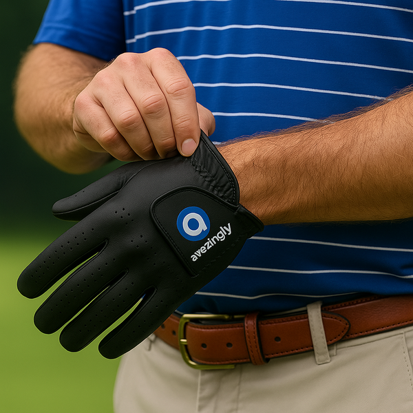 Awezingly Premium Quality Cabretta Leather Golf Glove for Men - Black Awezingly