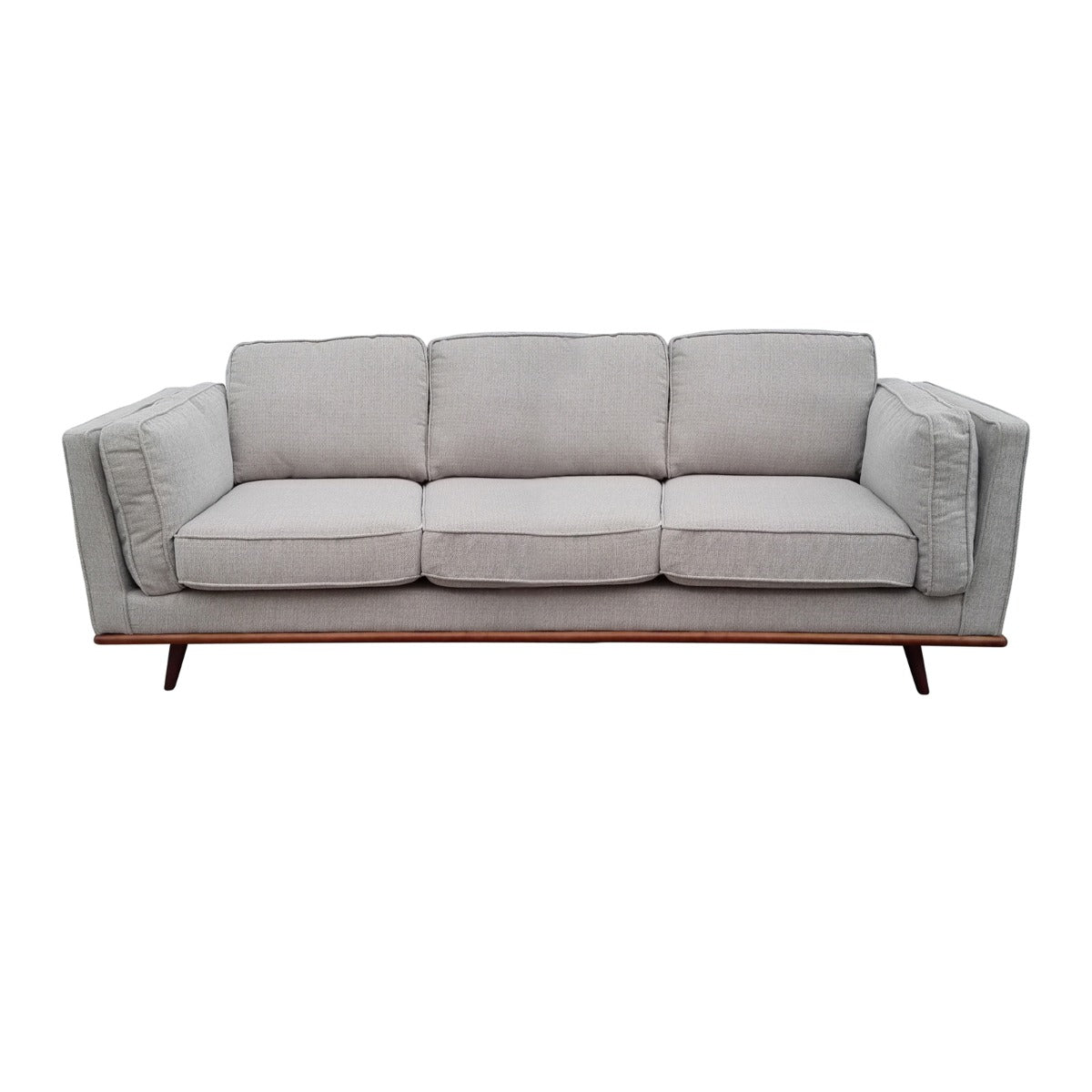 3 Seater Sofa Beige Fabric Modern Lounge Set for Living Room Couch with Wooden Frame Does not apply