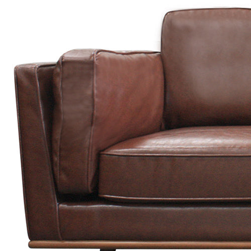 Single Seater Armchair Faux Leather Sofa Modern Lounge Accent Chair in Brown with Wooden Frame Does not apply