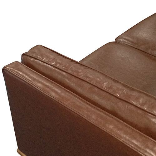 Single Seater Armchair Faux Leather Sofa Modern Lounge Accent Chair in Brown with Wooden Frame Does not apply