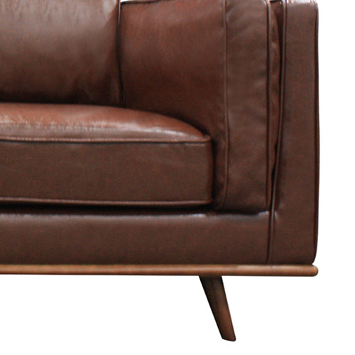 Single Seater Armchair Faux Leather Sofa Modern Lounge Accent Chair in Brown with Wooden Frame Does not apply