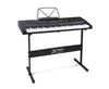 Alpha 61 Key Lighted Electronic Piano Keyboard LCD Electric w/ Holder Music Stand