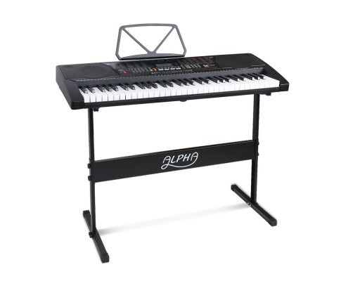 Alpha 61 Key Lighted Electronic Piano Keyboard LCD Electric w/ Holder Music Stand freeshipping - Awezingly