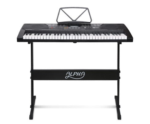 Alpha 61 Key Lighted Electronic Piano Keyboard LCD Electric w/ Holder Music Stand freeshipping - Awezingly