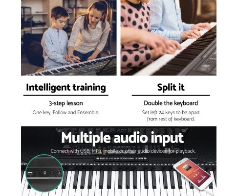 Alpha 61 Key Lighted Electronic Piano Keyboard LCD Electric w/ Holder Music Stand freeshipping - Awezingly