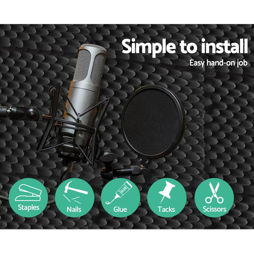 Alpha 20pcs Acoustic Foam Panels Studio Sound Absorption Eggshell 50x50CM Alpha