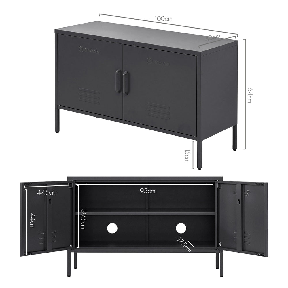 ArtissIn Buffet Sideboard Locker Metal Storage Cabinet - BASE Charcoal ArtissIn