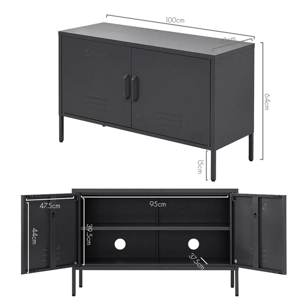 ArtissIn Buffet Sideboard Locker Metal Storage Cabinet - BASE Charcoal ArtissIn