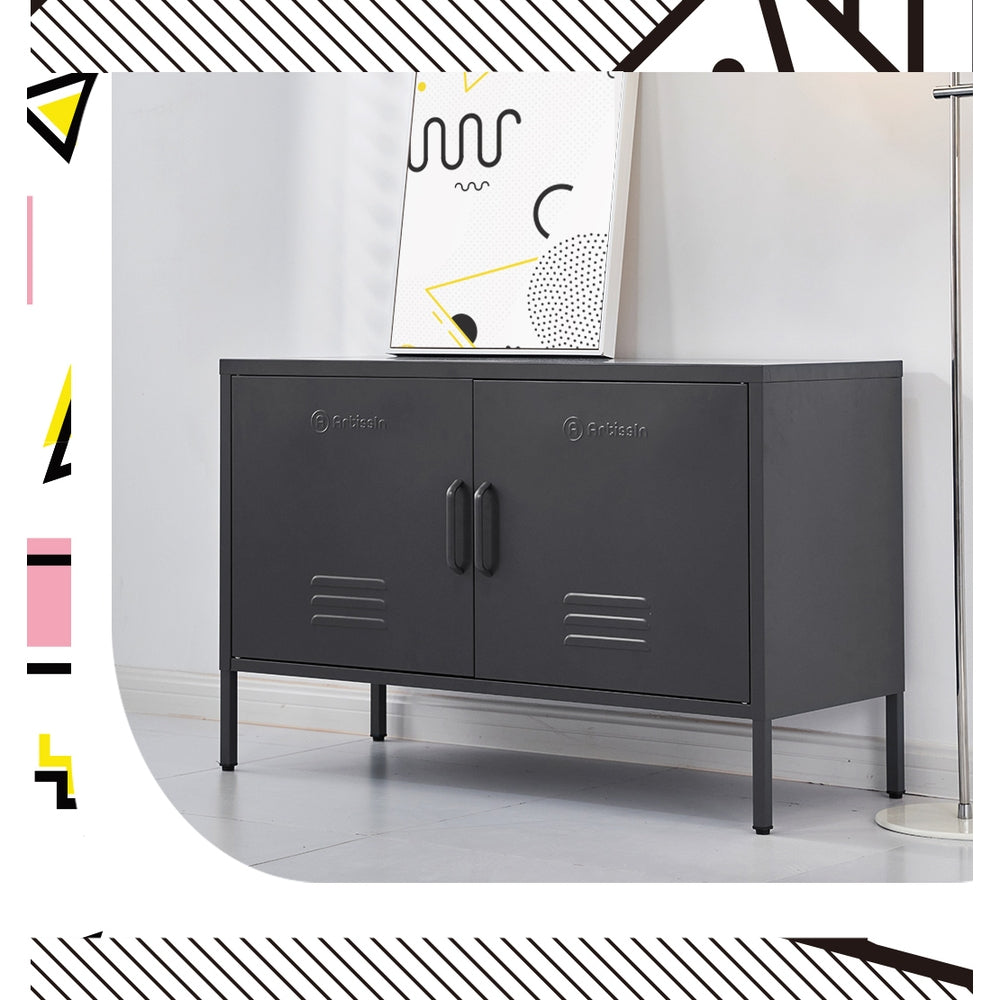 ArtissIn Buffet Sideboard Locker Metal Storage Cabinet - BASE Charcoal ArtissIn