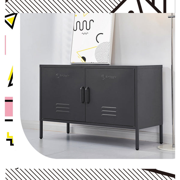 ArtissIn Buffet Sideboard Locker Metal Storage Cabinet - BASE Charcoal ArtissIn