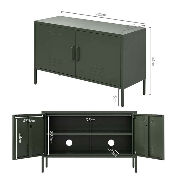 ArtissIn Base Metal Locker Storage Shelf Organizer Cabinet Buffet Sideboard Green freeshipping - Awezingly