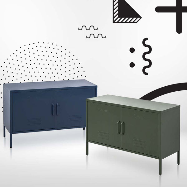 ArtissIn Base Metal Locker Storage Shelf Organizer Cabinet Buffet Sideboard Green freeshipping - Awezingly