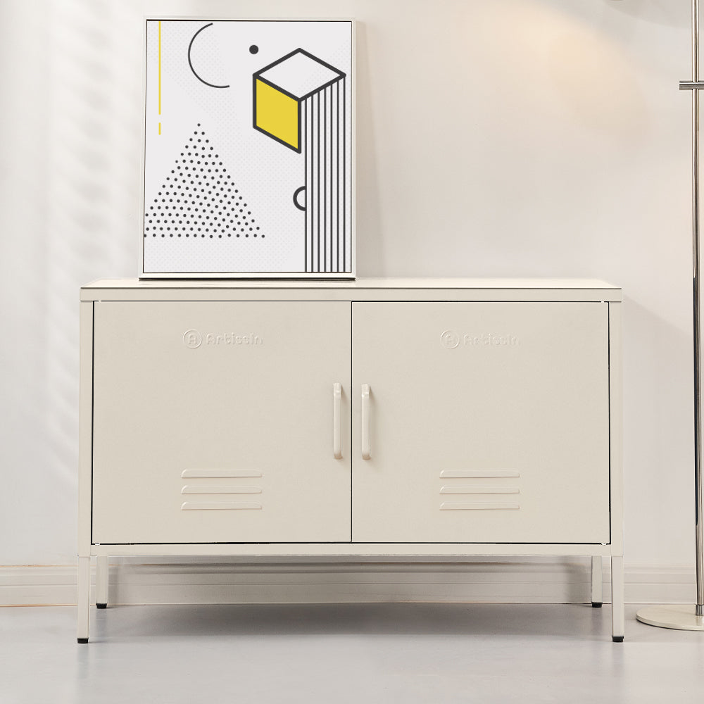 ArtissIn Buffet Sideboard Locker Metal Storage Cabinet - BASE White ArtissIn