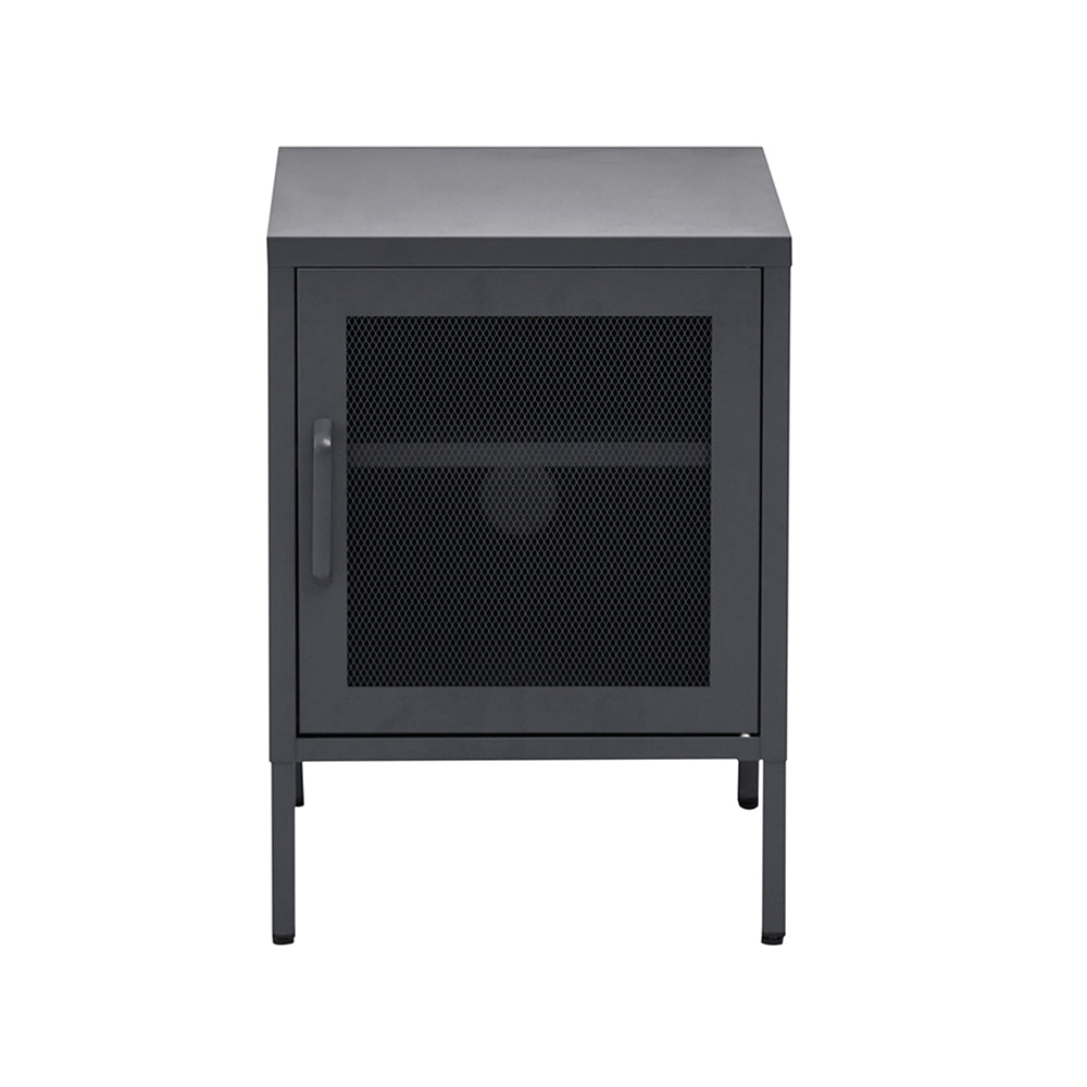 ArtissIn Mini Mesh Door Storage Cabinet Organizer Bedside Table Black freeshipping - Awezingly