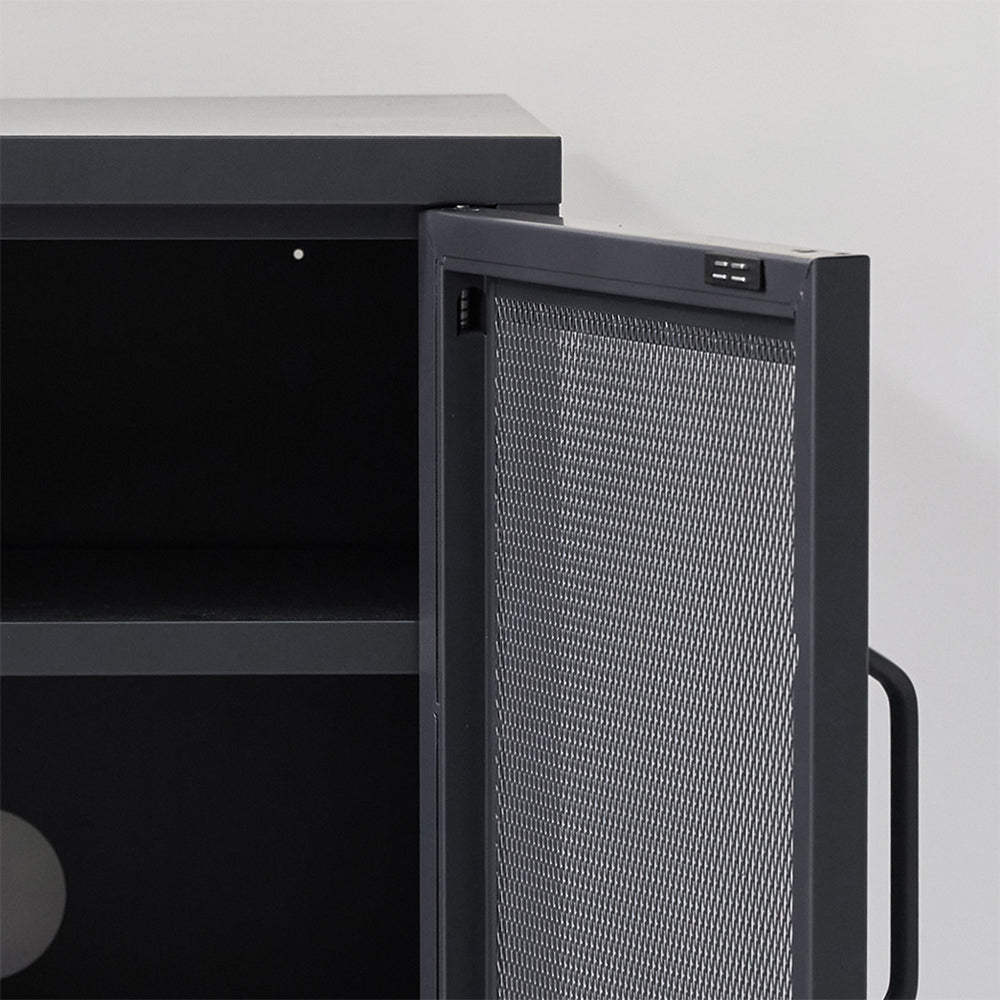 ArtissIn Mini Mesh Door Storage Cabinet Organizer Bedside Table Black freeshipping - Awezingly