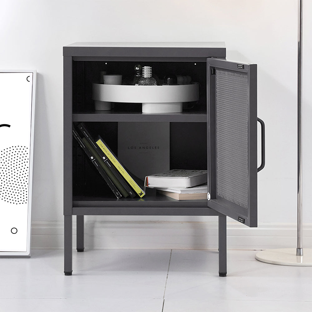 ArtissIn Mini Mesh Door Storage Cabinet Organizer Bedside Table Black freeshipping - Awezingly