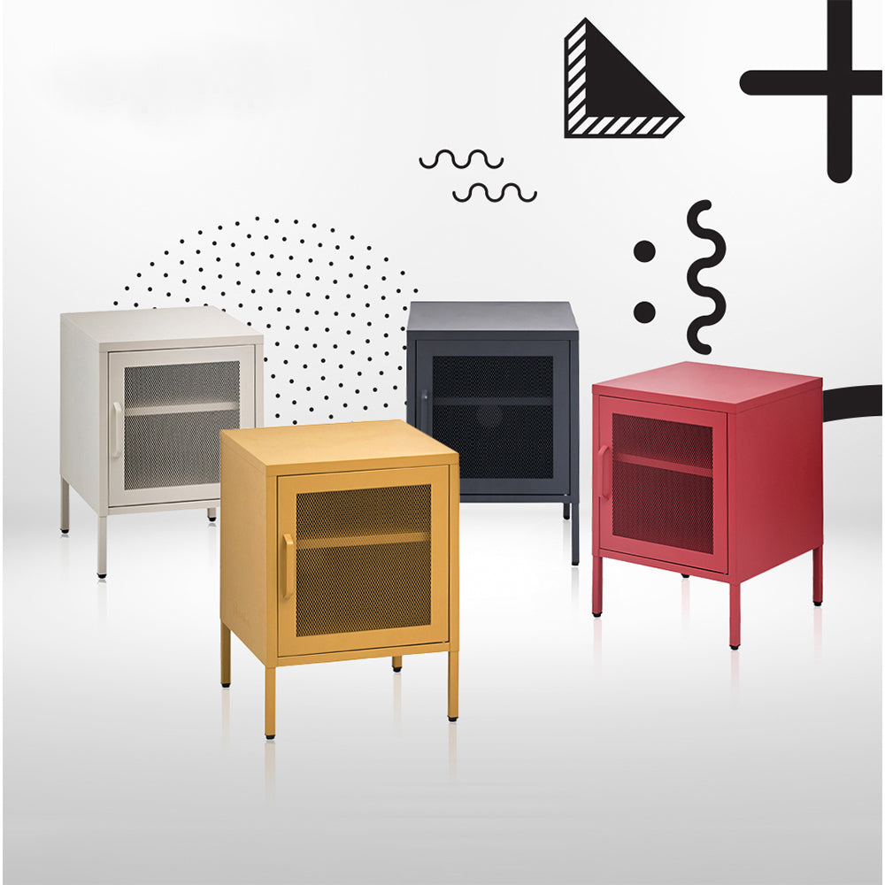 ArtissIn Mini Mesh Door Storage Cabinet Organizer Bedside Table Black freeshipping - Awezingly