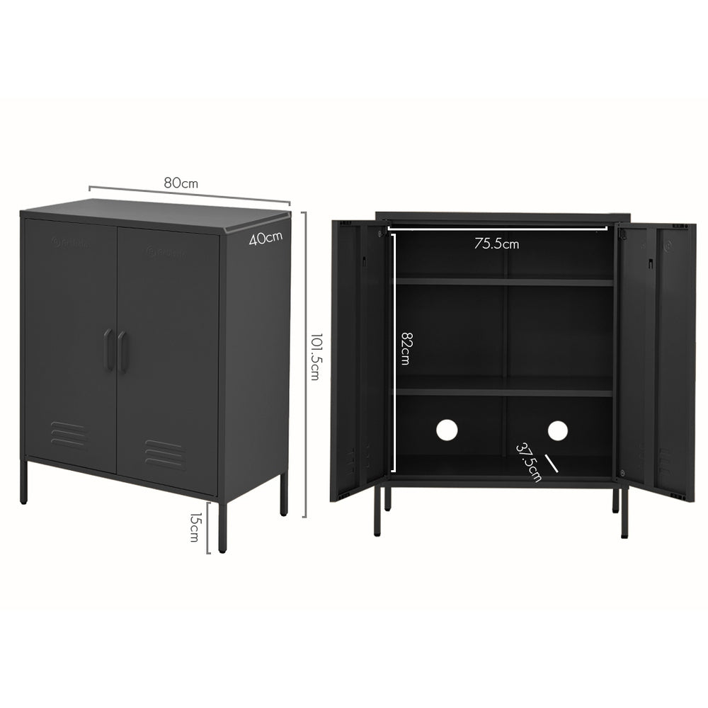 ArtissIn Buffet Sideboard Locker Metal Storage Cabinet - SWEETHEART Charcoal ArtissIn