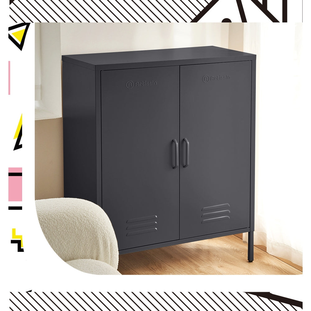ArtissIn Buffet Sideboard Locker Metal Storage Cabinet - SWEETHEART Charcoal ArtissIn