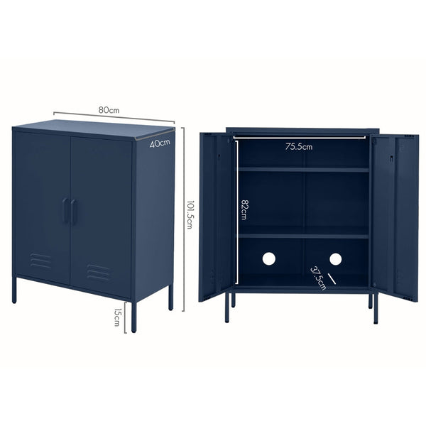 ArtissIn Buffet Sideboard Locker Metal Storage Cabinet - SWEETHEART Blue ArtissIn