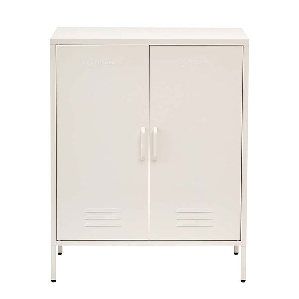 ArtissIn Sweetheart Metal Locker Storage Shelf Organizer Cabinet Buffet Sideboard White freeshipping - Awezingly