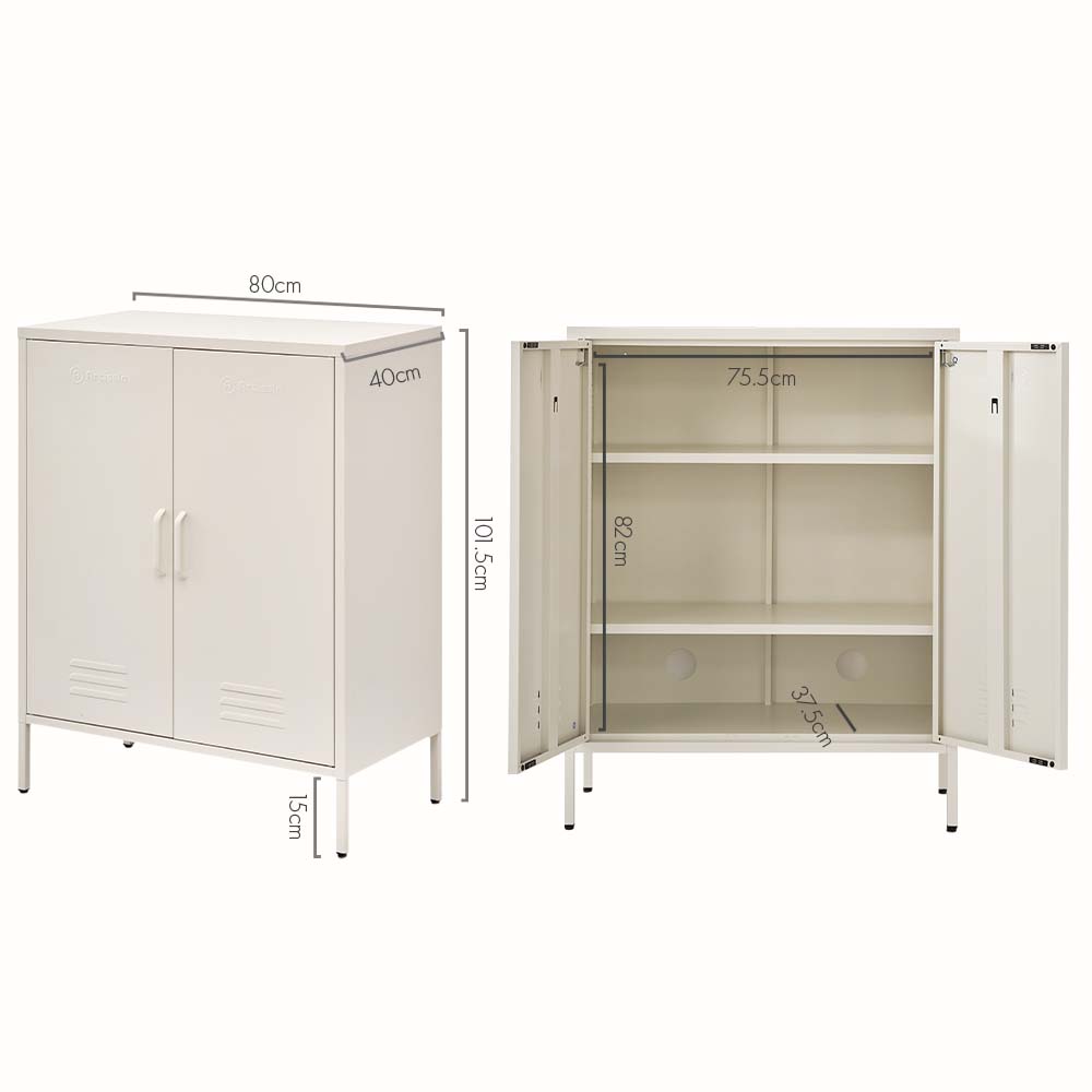 ArtissIn Sweetheart Metal Locker Storage Shelf Organizer Cabinet Buffet Sideboard White freeshipping - Awezingly
